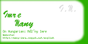 imre many business card